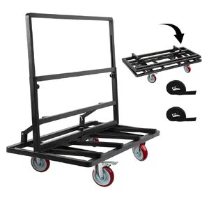 Folding Drywall Cart, Drywall Dolly w/ 5" Swivel Casters, 44.5" x 22" x 40" Plywood Cart w/ 2000 LBS Load Capacity, Portable Panel Truck Cart for Handling Plywood, Plasterboard, Glass
