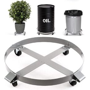 Heavy Duty Drum Dolly 1000 Pound - Trash Can Dolly 55 Gallon Swivel Casters Wheel Steel Frame Gas Dolly Cart Non Tipping Hand Truck Capacity Dollies