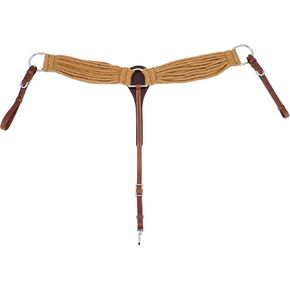 Jeereal Western Horse Breast Collar | Acrylic Cotton and Wool Blend Strand Working Tack Breast Collar Tooled Heavy Oiled Harness Leather