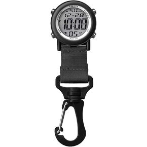 Dakota Light Digital Backpacker, Clip Watch, Alarm, Fob Watch, Timer and Dual Time Watch, Outdoor Gifts for Men and Women, Use for Fishing and More, Tactical Digital Watch, Clip On Watch