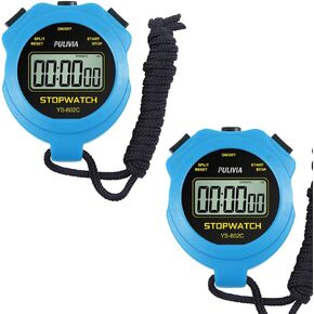 Digital Stopwatch Timer Only Stopwatch with ON/Off, NO Bell No Whistle Silent Basic Operation Children Friendly, PULIVIA Sport Stopwatch for Coaches Kids Swimming Running
