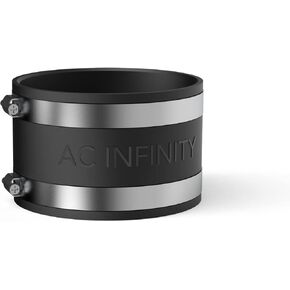 AC Infinity Noise Reduction Clamp 4-Inch, Duct Coupler with Stainless Steel Clamps, Flexible Rubber Coupling for Inline Fans and Carbon Filters in Growing and HVAC