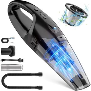Handheld Vacuum Cordless Rechargeable 3-in-1, Dust Busters Cordless Rechargeable with USB Charge, Car Vacuum with LED, HEPA Filter, 1.65LBs Lightweight Vacuum Cleaner for Dust, Pet Hair