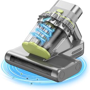 Mattress Vacuum Cleaner Machine - 16Kpa Bed Vacuum Cleaner 273nm 5pcs UV-C Light & 500W Handheld Powerful Suction 140°F Hot Air & Ultrasonic Dual Rollers for Pillows Cribs Sofa Couch