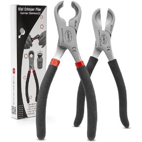 Vial Decapper and Crimper Pliers Set- Perfect for Decapping and Sealing 11mm and 20mm Vials and Bottles (11mm/20mm Decapper, 20mm Crimper)