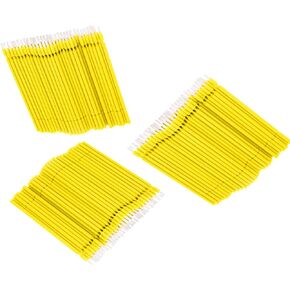 Garosa 300Pcs Interdental Brush Dental Disposable Micro Applicator Brush Sticks Oral Dental Hygiene Tooth Cleaning Tool Disposable Applicators(Yellow 300Pcs)