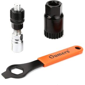 Oumers Bike Crank Extractor and Bottom Bracket Remover with 16mm Spanner Wrench, Bicycle Crank Removal Tool Crank Puller Tool-Bike Crank Arm Remover Spanner Repair Tools Kit