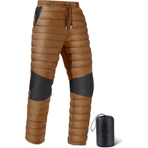 FREE SOLDIER Men's Warm Utility Puffy Quilted Insulated Pants Windproof Winter Pants