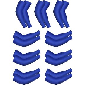 9 Pairs Unisex UV Protection Sleeves Arm Cooling Sleeves Ice Silk Arm Sleeves Arm Cover Sleeves (Royal Blue)