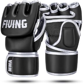 FIVING MMA Gloves for Men & Women,Boxing Gloves with Open Palms for Punching Bag,Sparring,Training,Muay Thai,MMA,Martial Arts Bag Gloves,Kickboxing Half Mitts Gloves