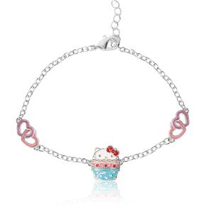 Hello Kitty Sanrio Charm Bracelet 6.5" + 1" - Plated Bracelet Official License Jewelry