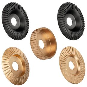 TOOVEM Upgraded 5PCS Angle Grinder Wood Carving Disc Set, for 4" and 4 1/2" Angle Grinder with 5/8" Arbor, Angle Grinder Attachments Wood Carving Tools for Wood Stump Grinding, Carving and Polishing