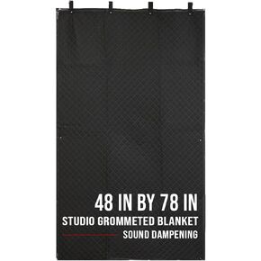 Boxer Studio Sound Dampening Blanket 48" x 78" - Door - Window - Diamond Pattern Insulated Blanket, Light Blocker, Sound Absorbing - Grommets and Loops