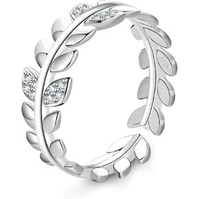 كريستال لاند - خاتم نسائي S925 من الفضة الزركون مزدوجة الطبقات عبر خاتم للنساء مطلي بالذهب عيار 14 قيراط للنساء الصديقات هدية عيد ميلاد خاتم مفتوح قابل للتعديل الحجم ، كريستال, كريستال, كريستال in Kuwait