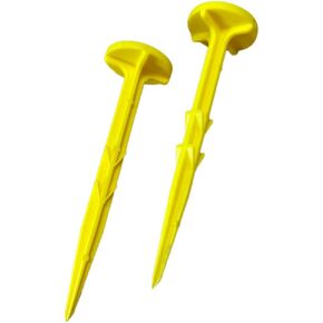 Low Profile Survey Stakes - High-Visibility - Survey Markers Boundary Markers Hi-Vis Garden Stakes (10-Pack (Yellow)