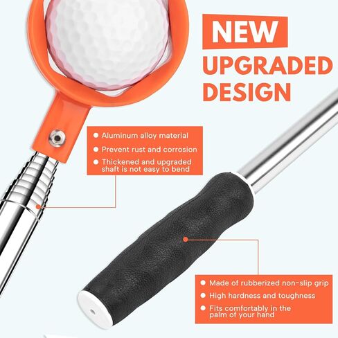 montela golf Ball Retriever Telescopic 9/12FT Golf Ball Water Retrievers Aluminum Alloy Golf Ball Grabber Golf Ball Retriever for Water Golf Accessories Golf Gift for Men in Saudi Arabia