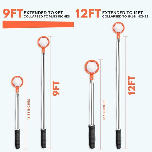 montela golf Ball Retriever Telescopic 9/12FT Golf Ball Water Retrievers Aluminum Alloy Golf Ball Grabber Golf Ball Retriever for Water Golf Accessories Golf Gift for Men in Saudi Arabia