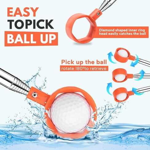 montela golf Ball Retriever Telescopic 9/12FT Golf Ball Water Retrievers Aluminum Alloy Golf Ball Grabber Golf Ball Retriever for Water Golf Accessories Golf Gift for Men in Saudi Arabia