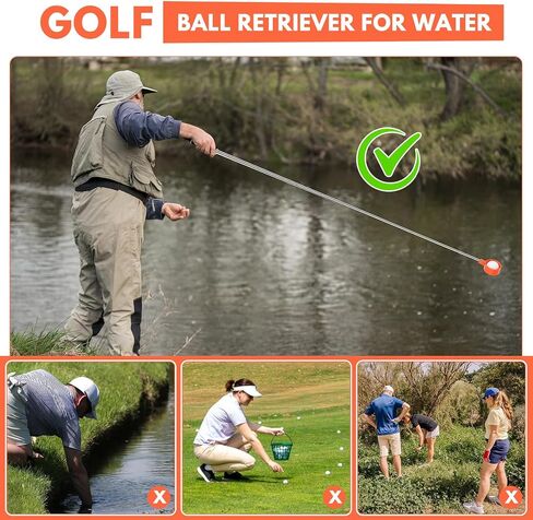 montela golf Ball Retriever Telescopic 9/12FT Golf Ball Water Retrievers Aluminum Alloy Golf Ball Grabber Golf Ball Retriever for Water Golf Accessories Golf Gift for Men in Saudi Arabia
