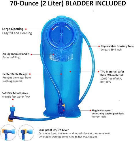 Unigear Hydration Pack Backpack with 70 oz 2L Water Bladder for Running, Hiking, Cycling, Climbing, Camping, Biking in Kuwait