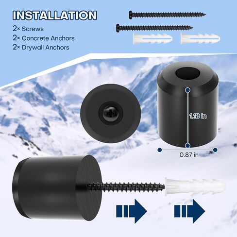 Snowboard Wall Mount Rack & Hanger - PU Rubber Snowboard Storage System with Wall Rack, Premium Snowboarding Accessories for Boards with Bindings, Space-Saving Home & Garage Organization Display Mount in Kuwait