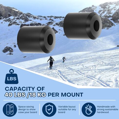 Snowboard Wall Mount Rack & Hanger - PU Rubber Snowboard Storage System with Wall Rack, Premium Snowboarding Accessories for Boards with Bindings, Space-Saving Home & Garage Organization Display Mount in Kuwait