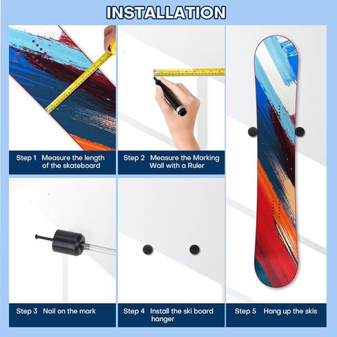 Snowboard Wall Mount Rack & Hanger - PU Rubber Snowboard Storage System with Wall Rack, Premium Snowboarding Accessories for Boards with Bindings, Space-Saving Home & Garage Organization Display Mount in Kuwait