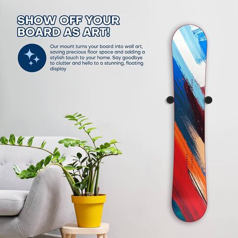 Snowboard Wall Mount Rack & Hanger - PU Rubber Snowboard Storage System with Wall Rack, Premium Snowboarding Accessories for Boards with Bindings, Space-Saving Home & Garage Organization Display Mount in Kuwait
