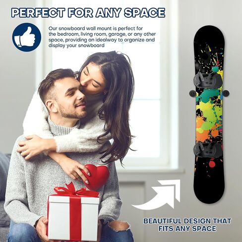 Snowboard Wall Mount Rack & Hanger - PU Rubber Snowboard Storage System with Wall Rack, Premium Snowboarding Accessories for Boards with Bindings, Space-Saving Home & Garage Organization Display Mount in Kuwait