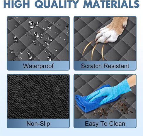 Backseat Cover for Dogs, Waterproof and Non-Slip Pet Bench Seat Covers, Car Seat Protector for Back Seat, Universal Size Rear Car Seat Cover Fits Cars, Trucks and SUVs, Black in Kuwait