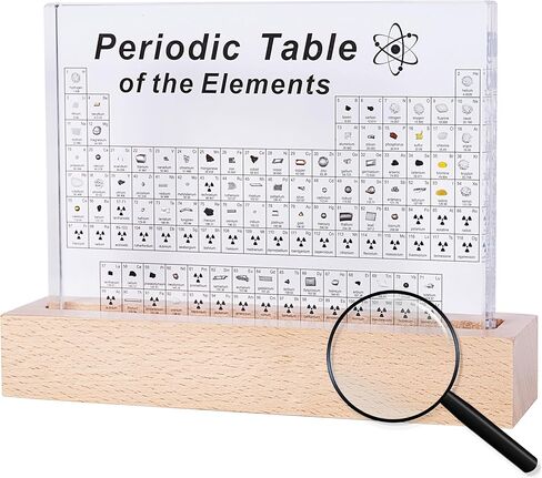 NLShan Periodic Table with Real Elements: Acrylic Periodic Table Display for Teaching - Chemistry Gift for Students, Teachers & Science Lovers in Saudi Arabia