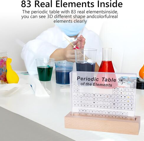 NLShan Periodic Table with Real Elements: Acrylic Periodic Table Display for Teaching - Chemistry Gift for Students, Teachers & Science Lovers in Saudi Arabia