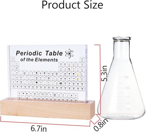 NLShan Periodic Table with Real Elements: Acrylic Periodic Table Display for Teaching - Chemistry Gift for Students, Teachers & Science Lovers in Saudi Arabia