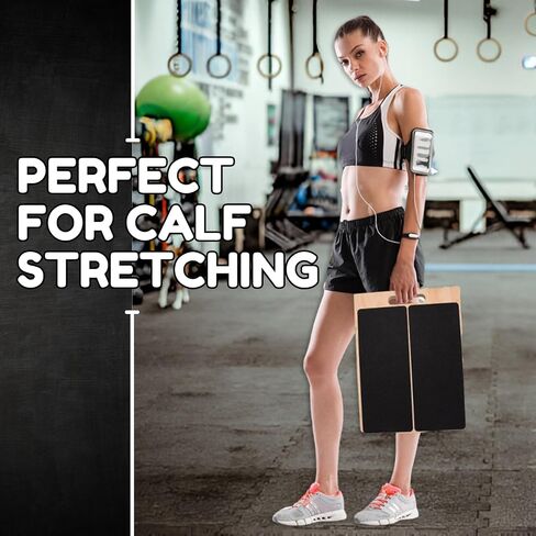 Wooden Slant Board for Calf Stretching - Adjustable Incline Exercise Stretcher for Ankle, Heel, Knees & Leg Mobility - Portable Wedge Equipment for Squats & Physical Therapy in Saudi Arabia