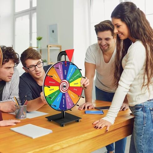 12-inch Spinning Prize Wheel - Heavy Duty Base with 14 Slots Color Tabletop Spinner - Spin The Roulette Wheel for Carnival, Trade Show, Win Fortune Spin Games in Saudi Arabia
