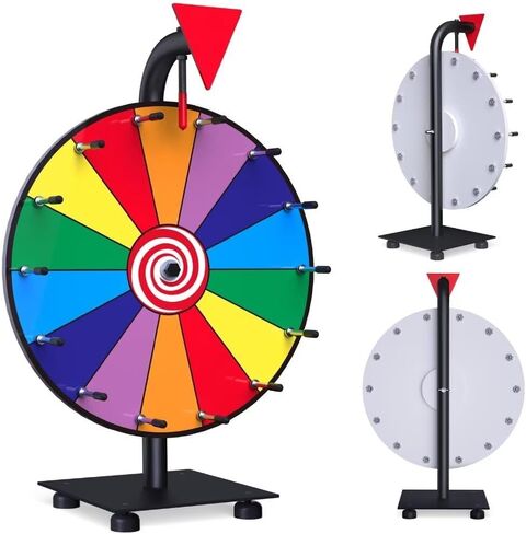 12-inch Spinning Prize Wheel - Heavy Duty Base with 14 Slots Color Tabletop Spinner - Spin The Roulette Wheel for Carnival, Trade Show, Win Fortune Spin Games in Saudi Arabia