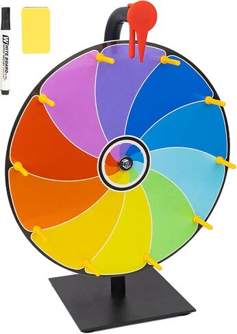 8 Inch Heavy Duty Spinning Prize Wheel - 8 Slots Color Tabletop Roulette Spinner of Fortune, with Dry Erase Marker and Eraser for Trade Show, Carnival, Win Fortune Spin Games in Kuwait