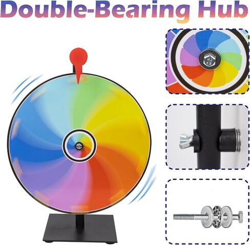 8 Inch Heavy Duty Spinning Prize Wheel - 8 Slots Color Tabletop Roulette Spinner of Fortune, with Dry Erase Marker and Eraser for Trade Show, Carnival, Win Fortune Spin Games in Kuwait