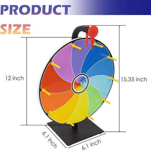 8 Inch Heavy Duty Spinning Prize Wheel - 8 Slots Color Tabletop Roulette Spinner of Fortune, with Dry Erase Marker and Eraser for Trade Show, Carnival, Win Fortune Spin Games in Kuwait