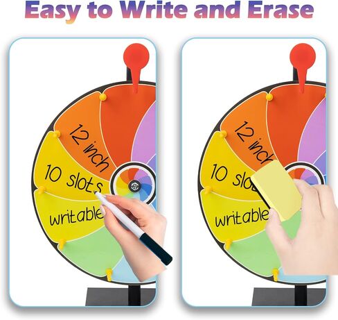 8 Inch Heavy Duty Spinning Prize Wheel - 8 Slots Color Tabletop Roulette Spinner of Fortune, with Dry Erase Marker and Eraser for Trade Show, Carnival, Win Fortune Spin Games in Kuwait