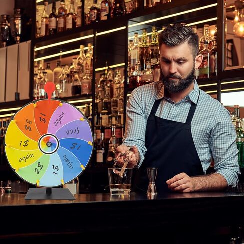 8 Inch Heavy Duty Spinning Prize Wheel - 8 Slots Color Tabletop Roulette Spinner of Fortune, with Dry Erase Marker and Eraser for Trade Show, Carnival, Win Fortune Spin Games in Kuwait