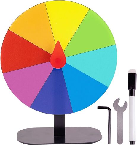 8 Inch Heavy Duty Spinning Prize Wheel - 8 Slots Color Tabletop Roulette Spinner of Fortune, with Dry Erase Marker and Eraser for Trade Show, Carnival, Win Fortune Spin Games in Kuwait