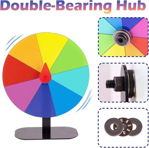 8 Inch Heavy Duty Spinning Prize Wheel - 8 Slots Color Tabletop Roulette Spinner of Fortune, with Dry Erase Marker and Eraser for Trade Show, Carnival, Win Fortune Spin Games in Kuwait