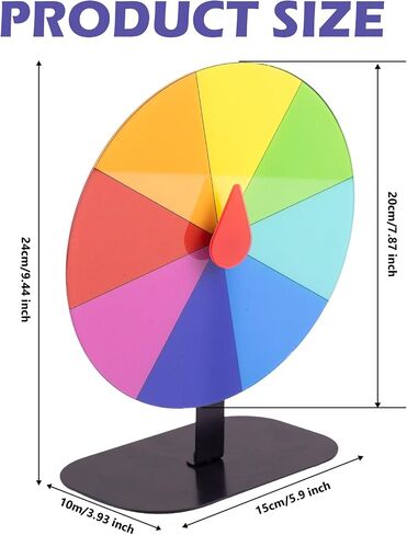 8 Inch Heavy Duty Spinning Prize Wheel - 8 Slots Color Tabletop Roulette Spinner of Fortune, with Dry Erase Marker and Eraser for Trade Show, Carnival, Win Fortune Spin Games in Kuwait