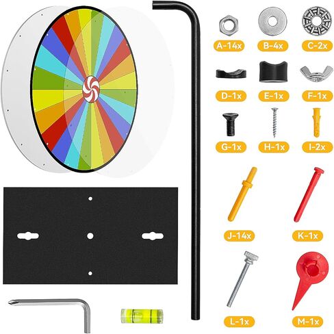 5 in 1 Color Prize Wheel - 24 Inch Wall Mounted or Tabletop Roulette Spinning Wheel, Heavy Duty Metal Base with Dry Erase Marker and Eraser for Trade Show, Carnival, Win Fortune Spin Games in Saudi Arabia