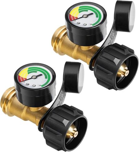Propane Tank Gauge, Universal for 5-40LB Tanks with QCC1/Type 1 Connection, Gas Level Indicator, Perfect for RV Camper, Heater, Fire Pit, BBQ Gas Grill, Cylinder and More Appliances in Saudi Arabia