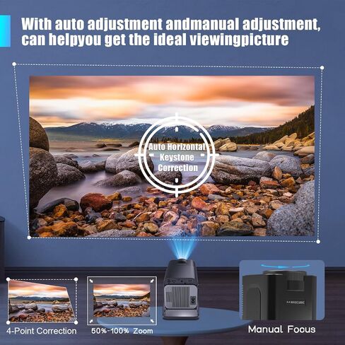 [Netflix-Licensed] Smart Projector 4k Support HY320 NTV Android13 Officially TV Apps,Voice Asssistant 1080P Native/Optical Resolution 320ANSI 5GWifi Movie Portable Projector for Home Theater/Outdoor in Saudi Arabia