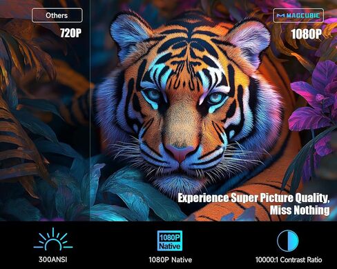 [Netflix-Licensed] Smart Projector 4k Support HY320 NTV Android13 Officially TV Apps,Voice Asssistant 1080P Native/Optical Resolution 320ANSI 5GWifi Movie Portable Projector for Home Theater/Outdoor in Saudi Arabia