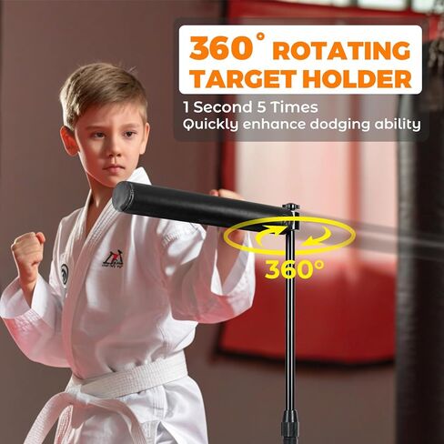 شريط دوار منعكس بار ملاكمة دوار، مجموعة ملاكمة حمراء، مدرب قابل للتعديل، مناسب لعمر 3-6 سنوات مع قفاز أحمر in Kuwait