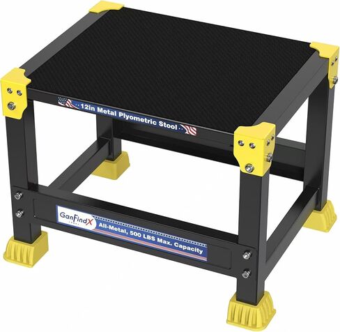 GanFindX Steel Plyo Box 12/18 Inch Surface Metal Plyometric Jumping Box Home Gym Jump Trainer for Fitness Exercise Agility Stamina Conditioning Strength Training in Saudi Arabia